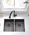 Stainless Steel Sink Grids Set of 2, 13 x 11-5/8 Inches, Protective Kitchen Rack in Double Bowl, Rust-Resistant Brushed Finish