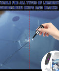 Pro Grade Windshield Repair Kit With Vacuum Technology 2 Piece Set Suction Cup Curing Light Auto Glass Repair Tool in use