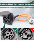 Top Tier Electric Golf Cart Charger Receptacle Head Replacement For Evolution Powersports Advanced Ev And Aeric with orange cord