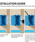 Installation steps for Six Pack One Gang PVC Electrical Box For Switches And Outlets, Adjustable Plastic Junction Box, Blue