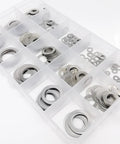 Ultra Thin 0.2mm Stainless Steel Washer Set For M3 To M20, 600 Pcs Flat Plain Shim Gasket Assortment in organizer case