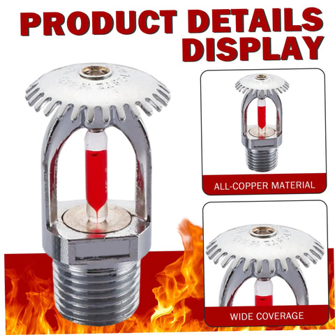 Pro Grade Fire Sprinkler Head 10 Pack Triggers Quick Response Activation At 155F with all-copper material, showing downward spray design.