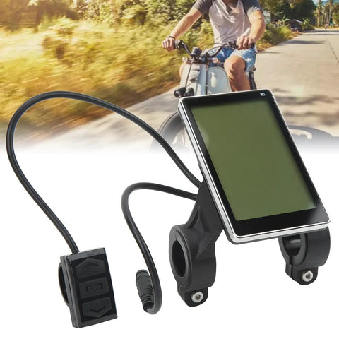 M5 LCD Display For E Bikes And Electric Scooters, Waterproof 6 Pin Connector, Universal 24V 60V Voltage, Rugged ABS Replacement Panel, Plug And Play Retrofit For Easy Upgrades And Clean Readouts