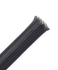 100 Foot One Quarter Inch PET Expandable Braided Sleeving Black Cable Sleeve For Car Audio Rig And HDMI Wires, Expands Up To 50 Percent For Easy Cable Management, Sturdy PET Material UL And RoHS Compliant.