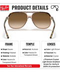Square Shape Non Polarized Sunglasses For Men And Women With Light Brown Gradient Lenses Includes Official Eyewear Kit