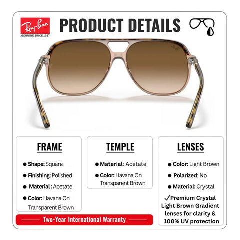 Square Shape Non Polarized Sunglasses For Men And Women With Light Brown Gradient Lenses Includes Official Eyewear Kit