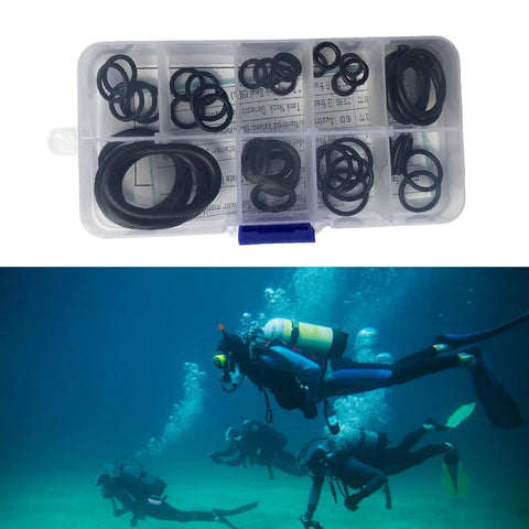 50 Pcs Black Silicone Gasket Replacement Set For Diving Hoses And Tanks Valves Regulators Seal Rings In 10 Size For Scuba Gear