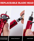 9 Piece Countersink Drill Bit Set With Two Flute TCT Alloy Tapered Bits And Wrench, showing replaceable blade head