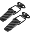 Universal Car Bumper Security Hook Lock Clips Kit Quick Release Hook Clips for Trunk and Bumpers Fenders Carbon Fiber Pattern 80x28mm 2pcs