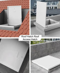 Heavy Duty Roof Access Hatch With Hasp Lock Weatherproof Aluminum Skylight Cover For Attic Or Warehouse Ceilings Outdoor Maintenance Access Door 60x60 CM Waterproof Rustproof Easy Lock And Secure Design, roof installation