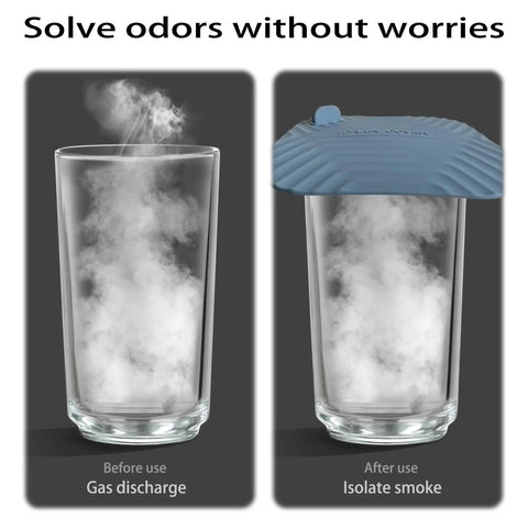 Two Pack Blue Shower Drain Cover With Tub Stopper Crafted From Bpa Free Silicone Stays Firm In Corners, isolates smoke in a glass.