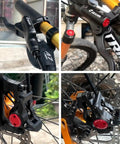 Close-up views of Zoom Hb875E Ebike Hydraulic Disc Brake Upgrade Kit With 160mm Rotors And Pre-Bled Mineral Oil Dual Piston Calipers.