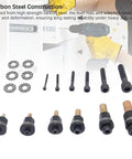 Hand Rivet Head Nut Set With Mandrels For Tight Spots Includes M3 M4 M5 M6 M8 M10 universal rivnut kit, carbon steel mandrels and nuts
