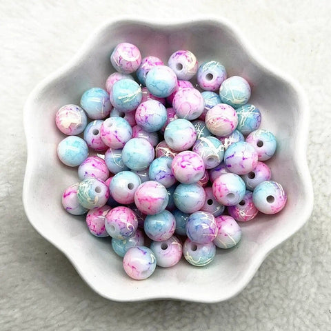 Premium Pattern Round Glass Loose Spacer Beads For DIY Jewelry Making Bracelets Necklaces Earrings Glitter Craft Supplies Kits Straight Up Drip Vibe