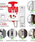 Diagram showing Travel Safe Portable Door Lock For Hotels And Rentals Universal L Shaped Door Lock Latch For Extra Privacy.