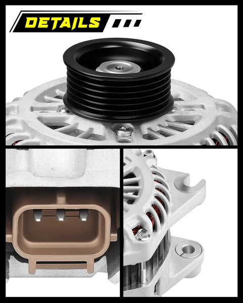 Beefed Up 110A Clockwise Alternator Replacement For Mazda CX Nine Grand Touring Sport Touring 2007 Through 2015 12 Volt High Output With 6 Groove Pulley OE Part A003TJ2391 Drop In Fit Durable Reliable Power