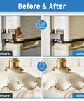 Before and after using Biscuit Colored Touch Up Paint Pen High Gloss Multi Surface Acrylic Scratch Repair For Appliances Metal Walls Cabinets Wood Doors Furniture Enamel 1.5 Fl Oz on hinge and lamp