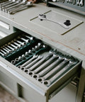 Real Deal Mini Double Ended Socket Ratchet Wrench With A Sweet Quick Direction Flip For Cranking Hex Fasteners In Those Awkward Tight Squeezes Around The Garage Shed on a tool drawer.