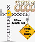 Heavy Duty Clevis Slip Hook With Safety Latch Three Eighths Inch For Grade 70 Transport Chain 4 Pack 18,000 Lbs