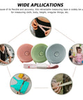 Mini Retractable Tape Measure 3 Pack with measuring applications like sewing, body measurements, and crafts.