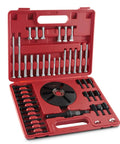 Red case containing One Stop Pro Grade Harmonic Balancer Puller And Installer Tool Set With Bolts And Adapters for automotive repair.