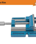 Low Profile Drill Press Vise 4 Inch DRL 100 Built Tough For Drilling Reaming And Tapping Projects Cast Iron Base Blue