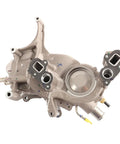 Leak Resistant Engine Coolant Pump With Smooth Bore Channels And Beefy Roller Bearings That Plug Straight In top view showing inlet and outlet connections