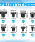 80 Piece Silicone Rubber Hole Plugs Set For Round Holes 4mm To 9.5mm showing 8 size options for waterproof stoppers