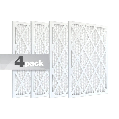 Pack of 4 pleated replacement air filters for AC and furnace 21.5 by 23.5 inches MERV 8 pollen and dust control for cleaner indoor air
