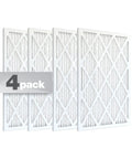 Easy Fit Pleated Air Filter 18x24x1 17.75x23.75 MERV 8 Pack Of Four for AC and furnace, white pleated design
