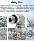 Heavy Duty 3/8 Inch Male SAE ORB to 1/2 Inch Female NPSM Swivel 90 Degree Hydraulic Elbow Adapter for High Pressure Hose Fittings, Swivel Joint and Leak-Free Fit, SAE J512 J1926 Compliant in stainless steel