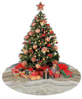 Soft Plush Christmas Tree Skirt 36 Inches, 100 Percent Polyester Brushed Fabric, Cozy Granite Brown Gray Marble Look, Covers Tree Base And Stand