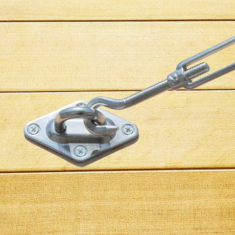 Beefy Heavy Duty Anti Rust Shade Sail Hardware Kit For Rectangle Or Square Sun Sails, 44 Pcs, 316 Marine Grade Stainless Steel base plate