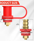 Heavy Duty Remote Battery Terminals 3/8 Stud Jump Post Kit With Durable Cover 250A Amp Charging hookup size illustration with measurements.