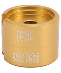 Gold cylinder-shaped Aluminum Watch Movement Base Repair Tool Modding Holder for Secure Disassembly and Precise Adjustments