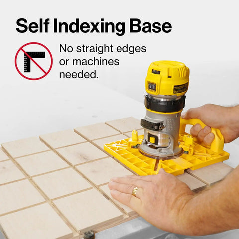 MatchFit Grid Router Guide For Dovetail Tracks, Quick Setup, Self Indexing Grid, 4 Inch Spacing, Pro Grade Woodworking Jig For Custom Benches, Sleds And Panels on plywood grid