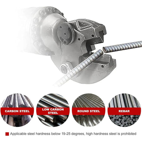 Electric Hydraulic Rebar Cutter Portable 4 to 16mm Pro Grade Rebar Cutting Tool cutting steel with no sparks visible