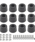 12 Piece Anti Vibration Rubber Feet Set With T Nut Screws And Wrench For 2020 Series Aluminum Extrusion 3D Printer Parts Non Slip Foot Pads For Stable Quiet Printing And Easy Leveling, 20mm synthetic rubber feet with T-nuts and screws