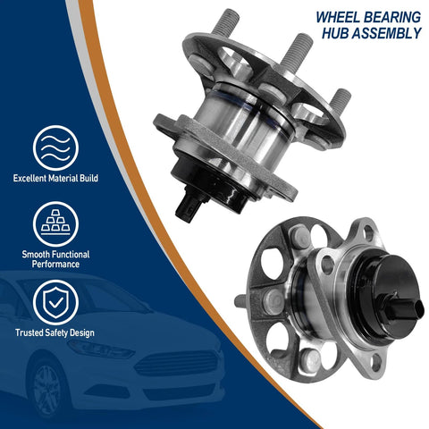 Rear Wheel Bearing And Hub Assembly Pair For Toyota Prius 2010 2015 With 5 Lug And ABS Excludes Prius C And Prius V Fits 2012 2015