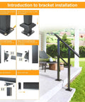 Installation guide for 7 Step Outdoor Handrail Built From Galvanized Carbon Steel With Double Layer Protection Powder Coated Black Iron Stair Railing For Indoor Or Outdoor Use On Porch Or Deck Built To Last Heavy Duty 1 Pack