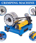 Hose Crimper Kit With 8 Dies Set, Hydraulic Manual Crimping Tool for Single and Double Braided Hoses, 0.24 to 1.1 Inch Range