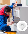 Heavy Duty 19Mm Drawer Rollers Replacement Pulley Wheels With Nuts Durable Pom Plastic Slide Hardware viewed during installation.