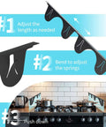 Stove Gap Cover 2 Pack Black Adjustable Stainless Steel Gap Filler For Kitchen Counter Edges in a kitchen setting