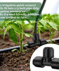 50 Pack Quick Connect Quarter Inch Drip Irrigation Tee Connectors Universal Fittings For Quarter Inch Tubing Leak Free And Ez Install
