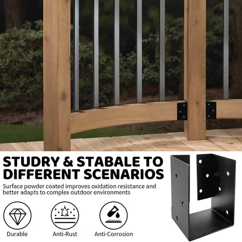 Beefy Concealed Joist Hanger Brackets For 3.5 X 5.5 Inch Wood Beams U Shaped Steel Hanger With Concealed Flange Heavy Duty Mount For Fence Porch Swing And Handrails Black Powder Coated 2 Pack