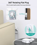 360 Rotating Flat Plug Power Strip with 8 Widely Spaced Outlets and 4 USB Ports 1 USB C 5ft Cord Wall Mountable 1440J Surge Protector
