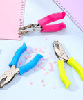 12 Piece Handheld One Quarter Inch Hole Punch Set With Grip Handles For Do It Yourself Crafters Scrapbookers Card Makers And Notebook Projects Multicolor Circle Paper Punches on paper
