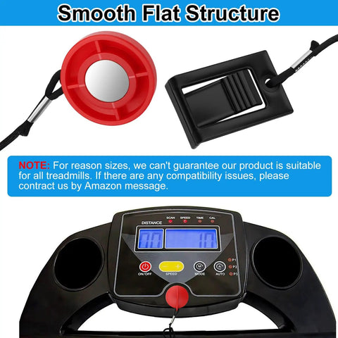 Red Magnetic Treadmill Safety Key, Universal Round Key Replacement attached to treadmill console