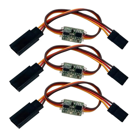 Three Pack RC Servo Signal Reverser Rotation Inverter 3.6 To 24V 5A Steering Gear Reverser Built For JR Futaba Aircraft And Other Servos