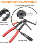 Sixteen Piece Hose Clamp Pliers Set for Automotive Repair with flexible long plier and rubber handles